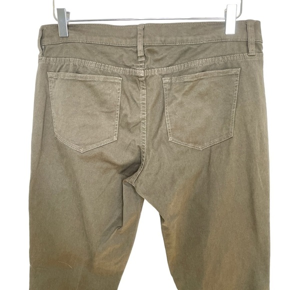 J. Crew Toothpick Olive Green Five Pocket Jeans Red/White Side Stripes Size 30 - Picture 9 of 12